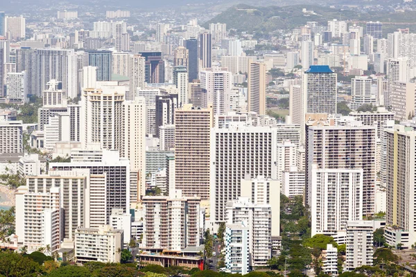 stock image Downtown Waikiki seen from Diamond Head