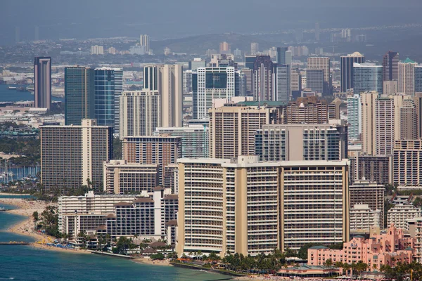 Downtown Waikiki visto de Diamond Head — Fotografia de Stock