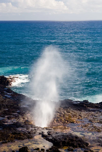Spouting Horn off Poipu in Kauai — Stock Photo, Image