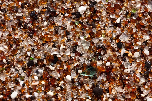 Closeup of glass fragments on beach — Stock Photo, Image