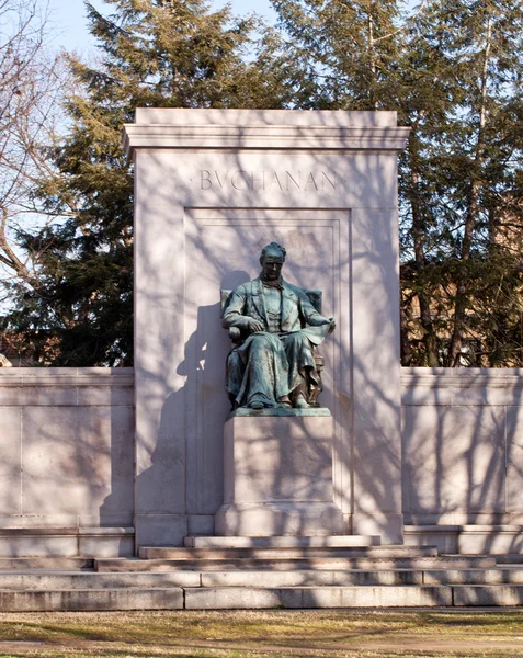 De Voorzitter buchanan standbeeld in meridiaan park — Stockfoto
