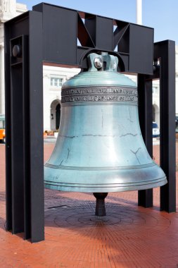 Replica freedom bell in front of Union Station clipart
