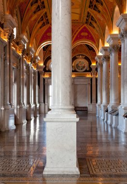 Columns of Library Congress in Washington DC clipart