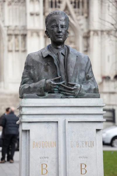 stock image Statue of King Baudouin in Brussels