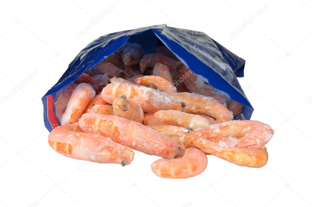 Frozen shrimp in package