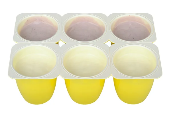 Йогурт упаковки — стокове фото