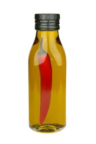 Olivový olej s červenou paprikou — Stock fotografie