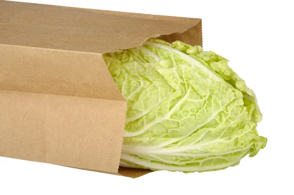 一个纸袋大白菜 — 图库照片