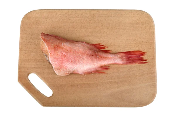 Grouper on a wooden cutting board — Stock Photo, Image