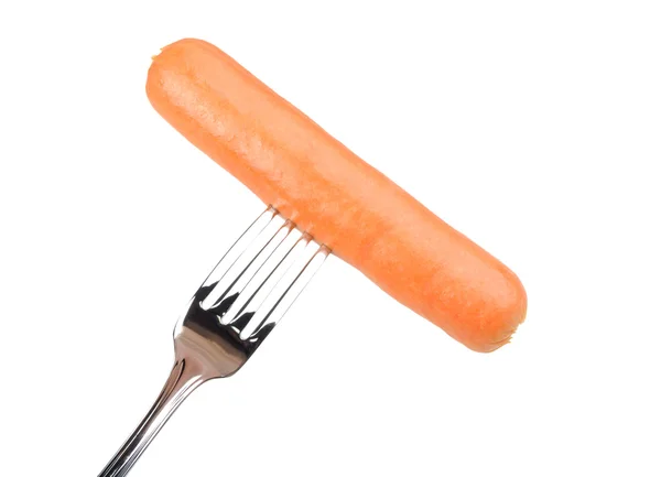 Sausage on a fork — Stock Photo, Image