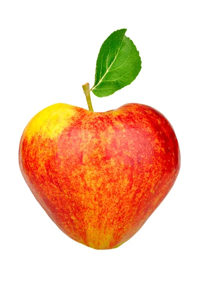 Apple in the shape of a heart — Stock Photo, Image