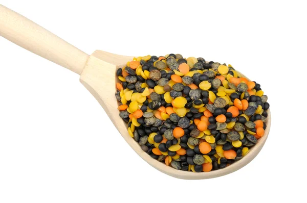 Mix of four types of lentils — Stock Photo, Image