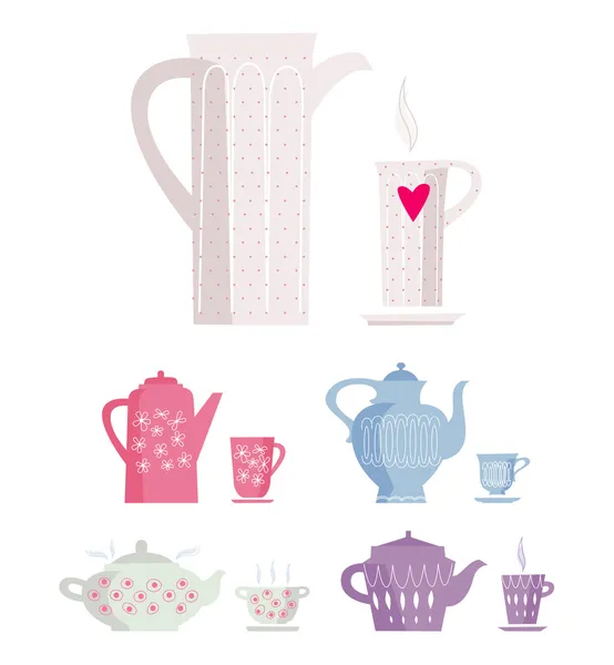Kettle and cup of tea — Stock Vector