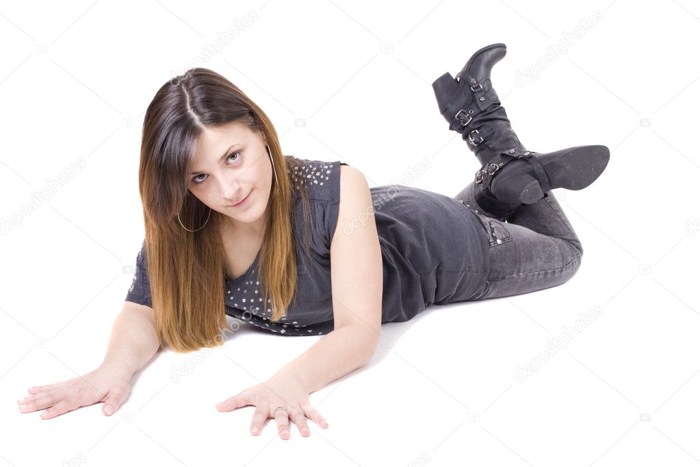 Isolated young woman