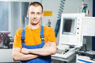 Worker at tool workshop clipart