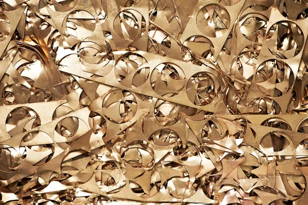 Brass metal scrap materials recycling backround — Stock Photo, Image