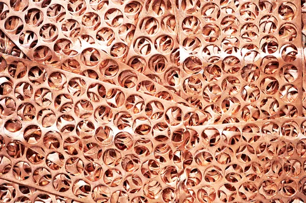 Copper metal scrap materials recycling backround — Stock Photo, Image