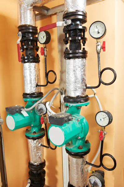 Sistema de calefacción Equipos de sala de calderas — Foto de Stock