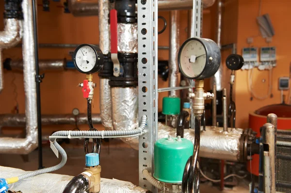 Sistema de calefacción Equipos de sala de calderas — Foto de Stock