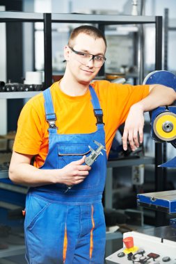 Worker at tool workshop clipart