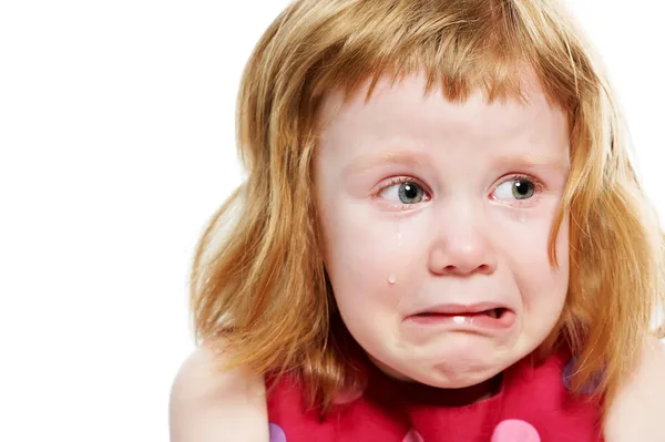 Маленькая девочка плакала от слез — стоковое фото