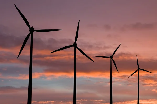 Ekologi energi gård med vindkraftverk — Stockfoto