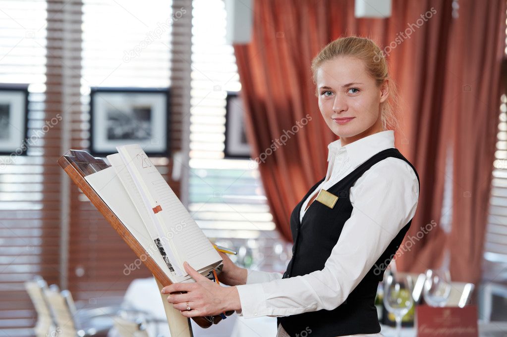 Restaurant manager woman at work place