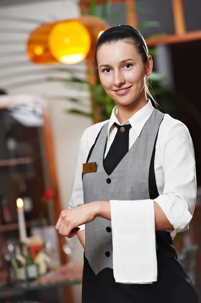 Waitress girl of commercial restaurant Royalty Free Stock Photos