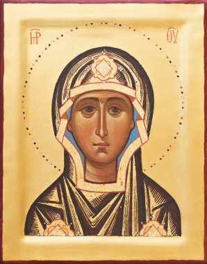 Religious Orthodox icon of The God mother clipart