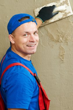 Plasterer at work clipart