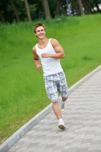 Jovem jogging running sport man — Fotografia de Stock