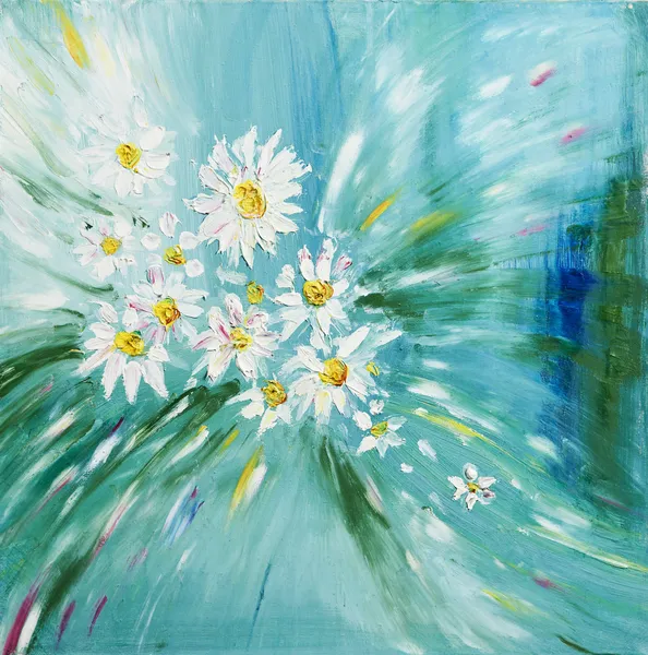 Pittura ad olio bouquet di fiori di peonia — Foto Stock