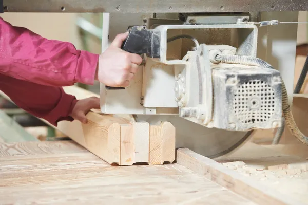 Primo piano falegnameria legno taglio trasversale — Foto Stock