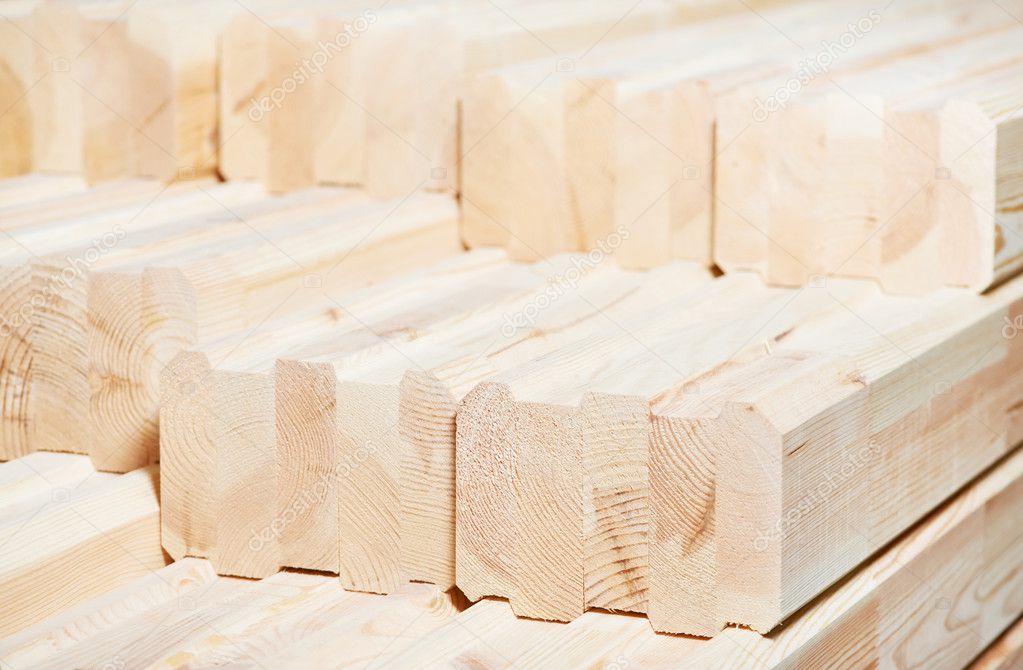 Set of wood lumber materials