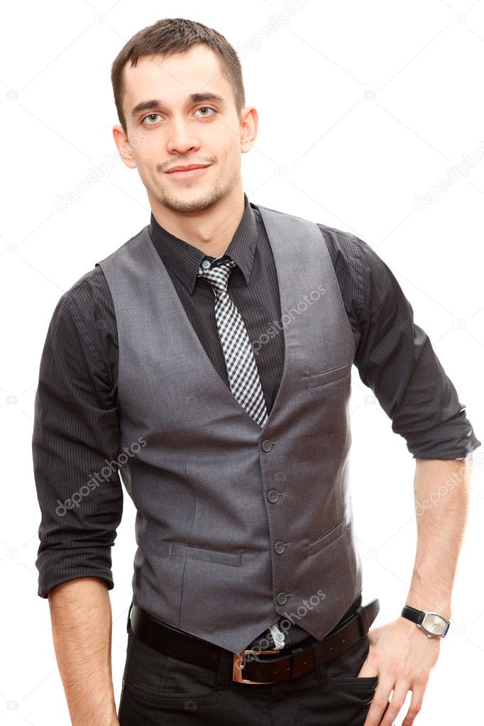 Portrait of young confident business man standing