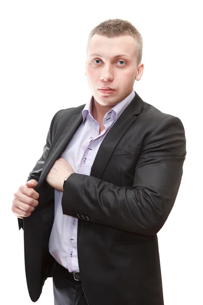 Retrato de homem de negócios confiante jovem com cabelos loiros — Fotografia de Stock