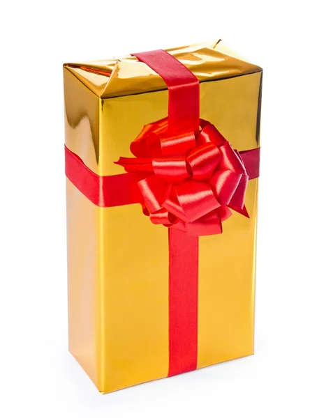 Caixa de presente dourado — Fotografia de Stock