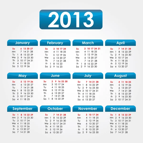 2013 календарь — стоковый вектор