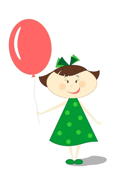Kislány ballon — Stock Fotó