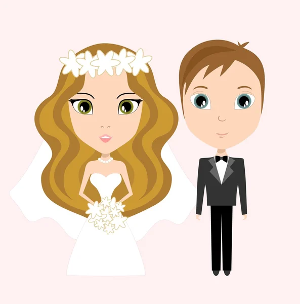 De bruid en bruidegom — Stockvector