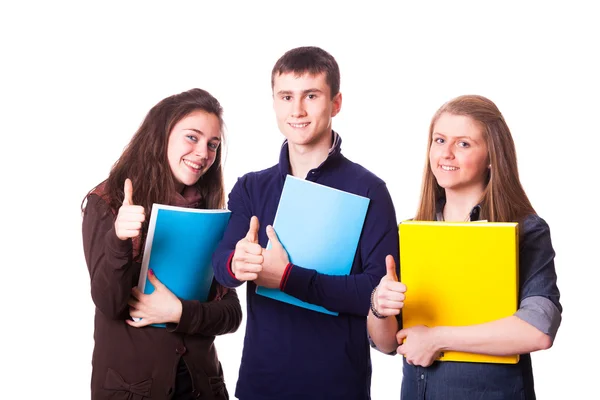 Nastoletnich uczniów z kciuki — Zdjęcie stockowe