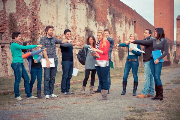 Female Student get Mobbed by the Group — Stock Photo, Image