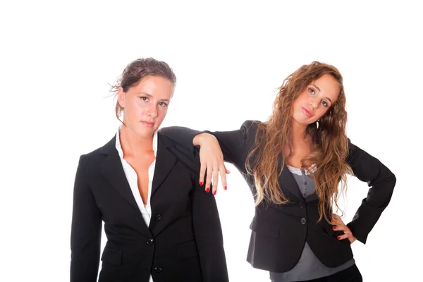 Två trötta kvinnor på arbetsplatsen — Stockfoto