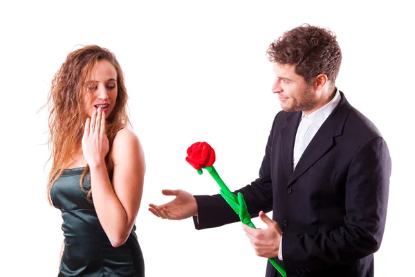 Junges verliebtes Paar, Valentinstag-Thema — Stockfoto