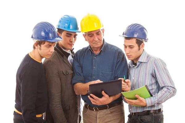 Engineers or Architects with Helmet on White Background — Stock Photo, Image