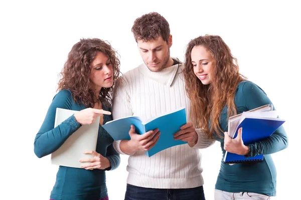 Happy Group of Students on White — Stock Photo, Image