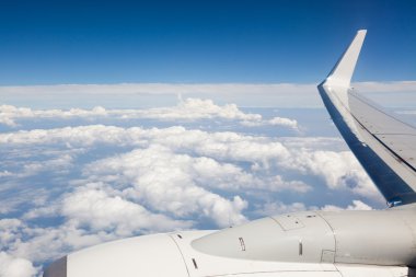 uçak kanadı Görünümü penceresinden uçuş sırasında