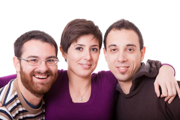 Young Woman and Two Men — Stock Photo, Image