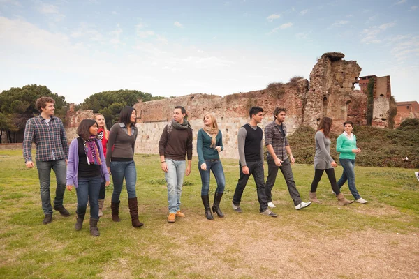 Grupo Multicultural de Caminando Juntos —  Fotos de Stock