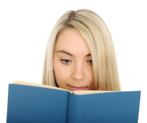 Meisje met open boek. — Stockfoto